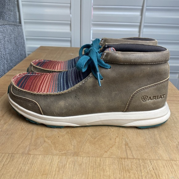 ARIAT SERAPE SPITFIRE BOOTS WOMENS ANKLE LEATHER CANVAS LACE UP SZ 8.5B Cowgirl - Picture 4 of 10